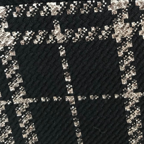 New York & Co. Black & Silver Plaid Palazzo Boot Cut Pants NWT - Picture 6 of 8